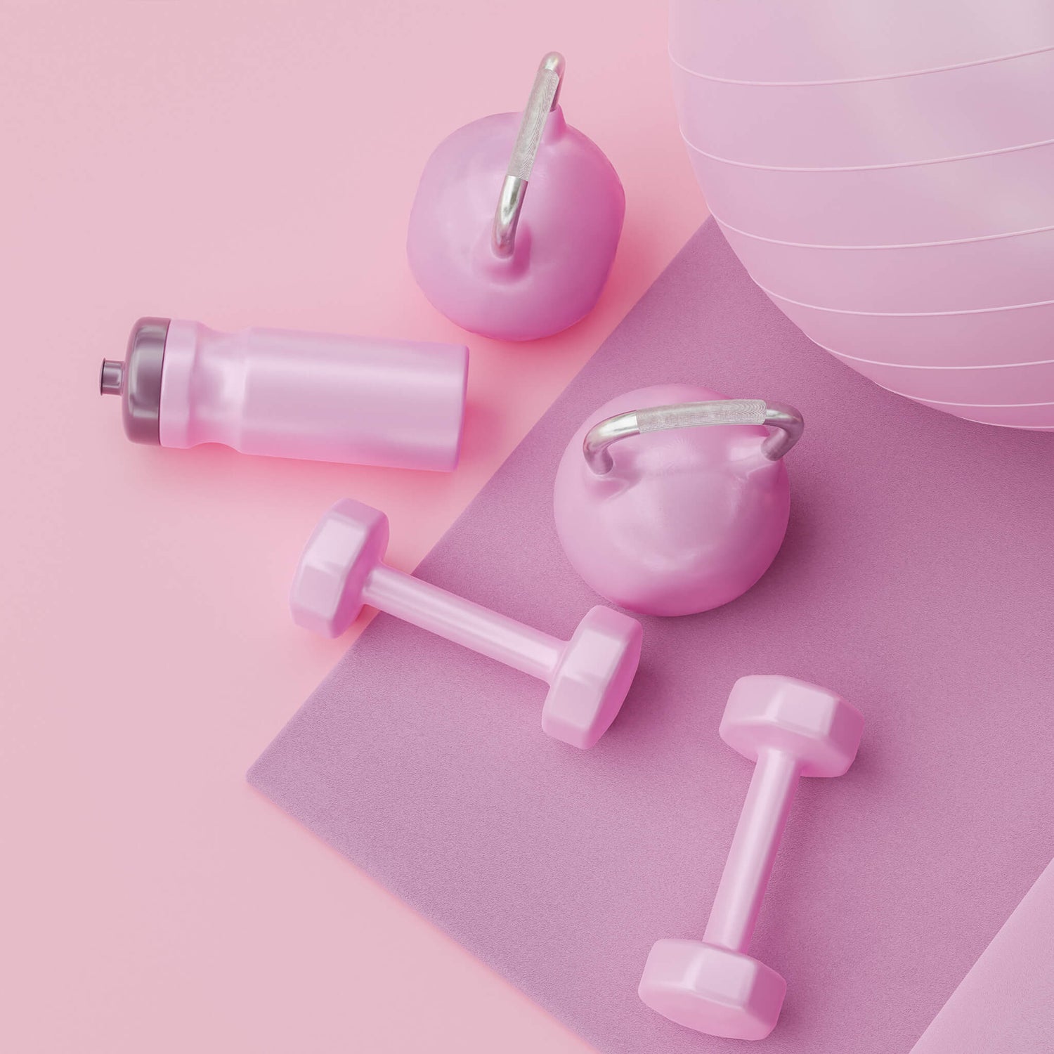 Pink home workout equipment